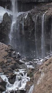 Kegon Falls at Winter Stock Photos