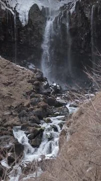 Kegon Falls at Winter Stock Photos