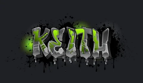 Keith Graffiti Name Design Stock Illustration