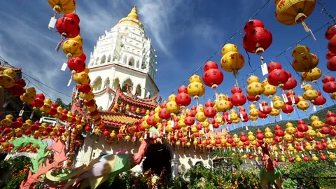 Kek Lok Si Temple Chinese New Year Penang Malaysia Stock Footage 156662953