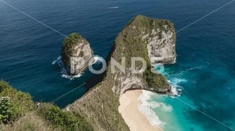 Kelingking beach in Indonesia Stock Photos