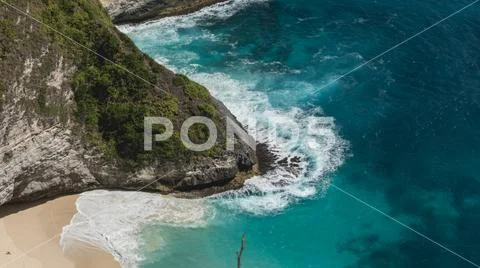 Kelingking beach in Indonesia Stock Photos