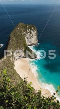 Kelingking beach in Indonesia Stock Photos