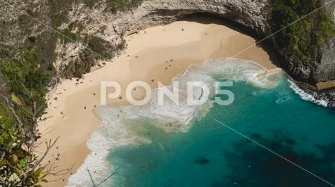 Kelingking beach in Indonesia Stock Photos