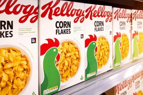 Kelloggs Corn Flakes cereal boxes Stock-Fotos