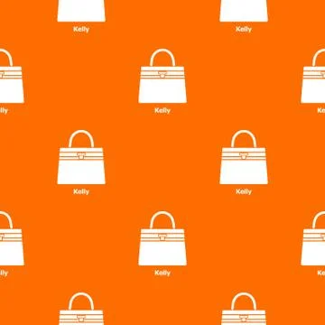 Kelly bag pattern vector orange 스톡 일러스트