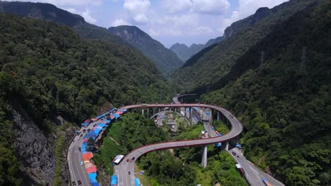 Kelok 9 Bridge. (Drone View 1) Stock Footage 245983053
