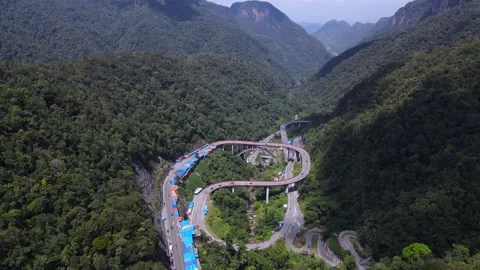Kelok 9 Bridge. (Drone View 2) Stock Footage 245983064