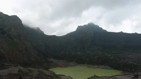 Kelud crater in Kediri, East Java Stock Footage 217375866