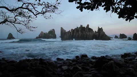 The Kelumbayan Rocks at dawn Video stock 39776005