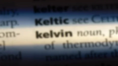 Kelvin word in a dictionary. Stock Footage 99561896