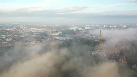 Kelvingrove Summer Flyover with Clouds Stock Footage 138027108