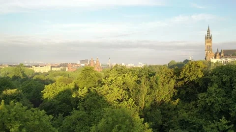 Kelvingrove Summer Flyover Stock Footage 138029251