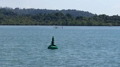 Keman Light Buoy or Beacon Buoy or Navigation Buoy is a marker buoy Video stock 280954039