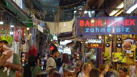 Kemeralti Bazaar in Izmir, Turkey Stock Footage 333604864