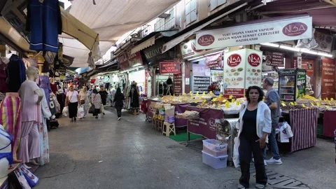 Kemeralti Bazaar in Izmir, Turkey Stock Footage 334696413