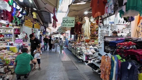 Kemeralti Bazaar in Izmir, Turkey Stock Footage 334696431
