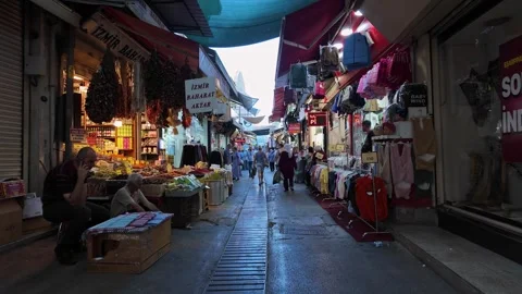 Kemeralti Bazaar in Izmir, Turkey Stock Footage 334696436