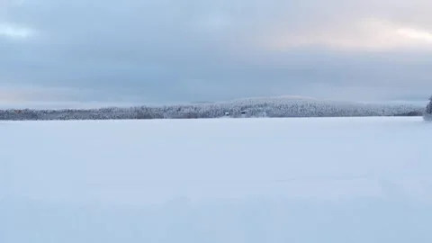 Kemijarvi Cloudy lake Stock Footage 242860448
