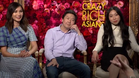Ken Jeong, Awkwafina and Constance Wu at 'Crazy Rich Asians' press junket Video stock 101200053