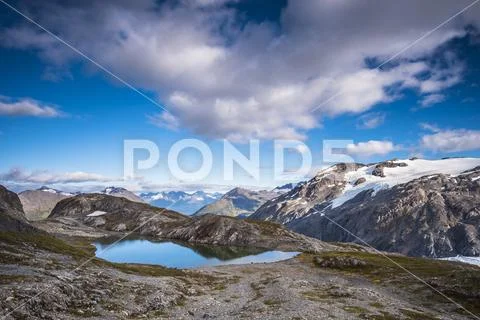 Kenai Fjords National Park and Exit Glacier on a mid-summer day as seen from the Stock Photos