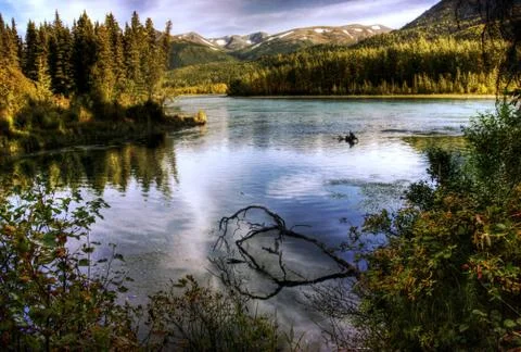 Kenai river in fall Stock Photos