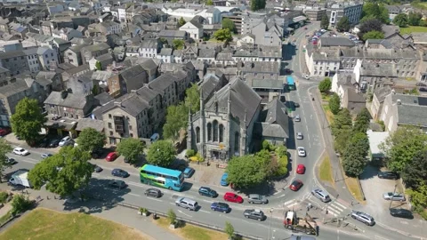 Kendal in Cumbria by drone Stock Footage 281262538