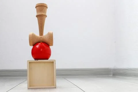 Kendama on a cube Stock Photos