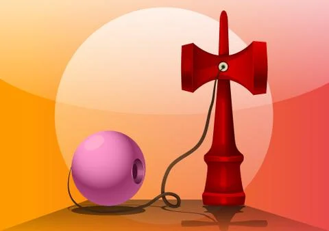 Kendama, illustration 库存插图