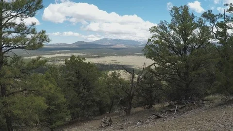 Kendrick Peak And Clouds From Slate Mtn- Flagstaff Arizona Stock Footage 109425098