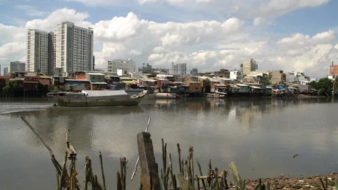 The Kenh Te River in Ho Chi Minh City Vietnam Stock Footage 87138036