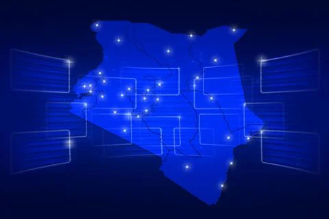 Kenia Map World map News Communication blue Illustrazione stock