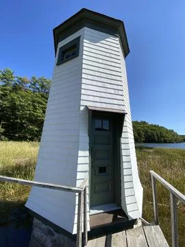 Kennebec River Lighthouse Range Station in Arrowsic, Maine USA Stock Photos