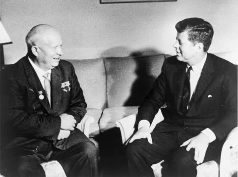 Kennedy and Khrushchev Stock Photos
