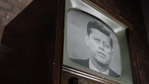 Kennedy on screen during debate Stock-Footage 100797655