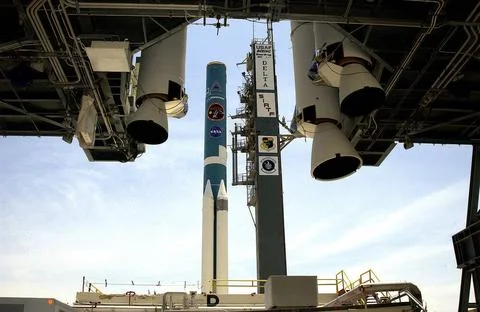 KENNEDY SPACE CENTER, FLA. - On Launch Complex 17-B, Cape Canaveral Air Fo... Stock Photos