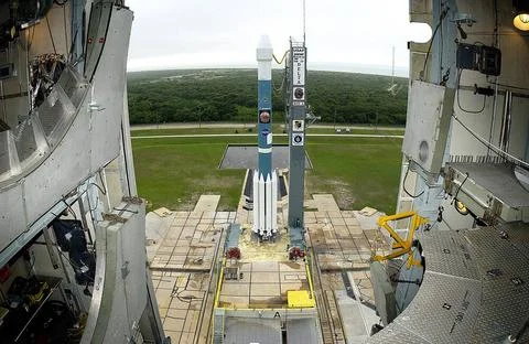 KENNEDY SPACE CENTER, FLA. - On Launch Complex 17-A, Cape Canaveral Air Fo... Stock Photos
