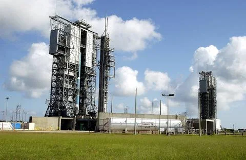KENNEDY SPACE CENTER, FLA. - On Launch Complex 17-B, Cape Canaveral Air Fo... Stock Photos