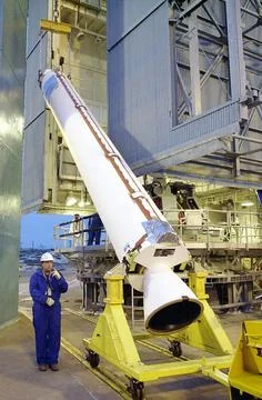 KENNEDY SPACE CENTER, FLA. - On the launch tower on NASA s Space Launch Co... Stock Photos