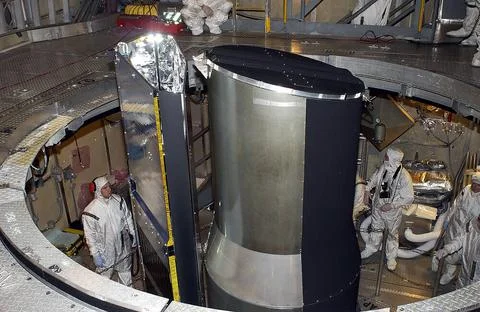 KENNEDY SPACE CENTER, FLA. - In the launch tower on Launch Complex 17-B, C... Stock Photos