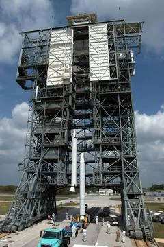 KENNEDY SPACE CENTER, FLA. -- On Launch Pad 17-B at Cape Canaveral Air For... Stock Photos