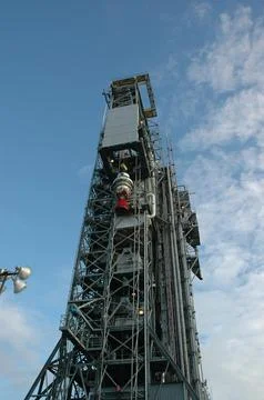 KENNEDY SPACE CENTER, FLA. - At Launch Pad 17-B, Cape Canaveral Air Force Stock Photos