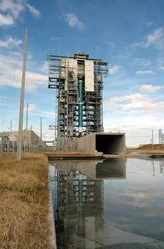 KENNEDY SPACE CENTER, FLA. - On Launch Pad 17-B at Cape Canaveral Air Force Stock Photos