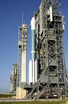 KENNEDY SPACE CENTER, FLA. -  On Launch Complex 17-A, Cape Canaveral Air Fo.. Stock Photos