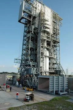 KENNEDY SPACE CENTER, FLA. -- The second stage of the Delta II launch vehi... Stock Photos