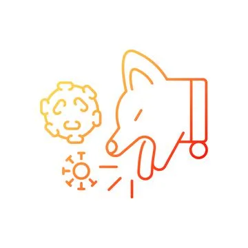 Kennel cough gradient linear vector icon 스톡 일러스트