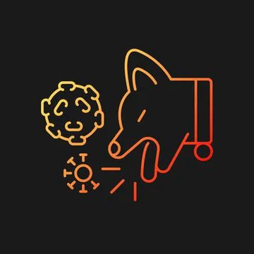 Kennel cough gradient vector icon for dark theme Stock Illustration