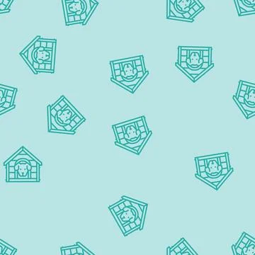 Kennel dog line seamless pattern Illustrazione stock