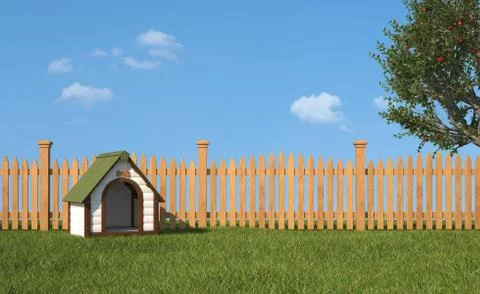 Kennel on grass in the garden Stock Illustration