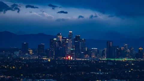 Kenneth Hahn Park Sunrise clouds snow 5 sec int 510 pics 11-22-25 h264-420 R Video stock 331831145
